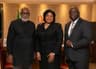 L-R: Governor of Ondo State, Arakunrin Rotimi Akeredolu; Executive Director, Lagos & Southwest, Fidelity Bank Plc, Mrs. Nneka Onyeali-Ikpe; and regional bank head, South West 1, Fidelity bank plc, Adebayo Adeyinka when the Management of Fidelity Bank Plc paid a courtesy call on the Governor of Ondo State … Wednesday, July 24, 2019.