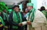 JONATHAN, SANUSI EXCHANGE PLEASANTRIES: 
President Goodluck Jonathan exchanging pleasantries with CBN Governor, Mr Sanusi Lamido Sanusi, at the ‘Nigeria Night’ during the World Economic Forum . . . last week in Davos, Switzerland.