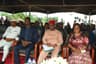 Governor David Umahi of Ebonyi State (2nd right); Speaker of the  House of Assembly, Francis Nwifuru (3rd right); state Chairman of the Peoples Democratic Party, , Barr. Onyekachi Nwaebonyi (left); and Focal Person of the Sustainable Development Goals, Dr. Ngozi Obichukwu, at the flag off of the 2015 Ebonyi State SDGs Water Projects in three Senatorial zones in Abakaliki on ...Thursday. Photo: EBSG