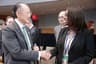 FIN MINISTER MET WORLDBANK PRESIDENT: Minister of Finance Mrs. Kemi Adeosun chat with the President Dr Jim Yong Kim at the G 24 Ministers meeting at the 2016 Spring meeting of the WorldBank/IMF in Washington DC. APRIL 14 2016.