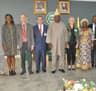 R-L: Ogun State Deputy Governor, Chief (Mrs.) Yetunde Onanuga, Deputy Head of German Agency for International Cooperation (GIZ), Stlvle Hoster, Governor Ibikunle Amosun of Ogun State, Programme Manager of GIZ, Mr. Torsten Schlink, Special Adviser to the Governor on Agricultural Value Chain, Ludwig Kiefer and the Special Adviser on Trade and Investment, Mrs Hafsat Abiola-Costello during a courtesy visit to the governor in Abeokuta...yesterday