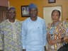 L-R Ogun State Nutritionist Officer, Mr Olugbenga Idowu, State Commissioner for Information and Strategy, Chief Adedayo Adeneye and South West UNICEF Nutrition Specialist, Mrs. Ada Ezeogu when the nutrition specialists paid the commissioner a courtesy visit  in his office...yesterday