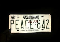 FRSC disowns ?Peace Ambassador? number plates