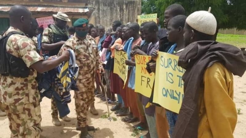 Over 16,000 terrorists, families surrender to Nigerian troops in one year, military reports success