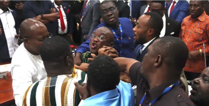 Four lawmakers suspended after fight in Ghana?s parliament