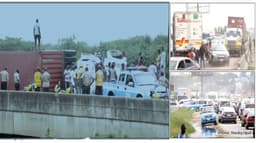 Commuters stranded as fallen containers paralyse movement on Lagos-Ibadan Road