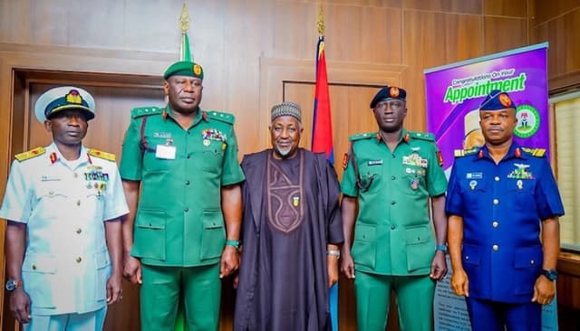 Defence minister Badaru meets new service chiefs