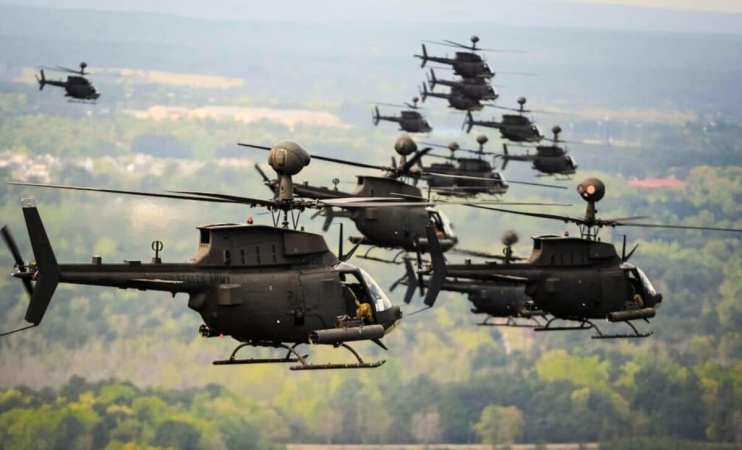 The U.S. Army deploys 32 helicopters, breaking record for largest military formation ever