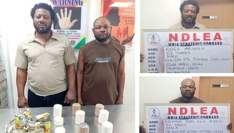 NDLEA uncovers cocaine concealed in palm kernel oil cans, arrests kingpin in Lagos