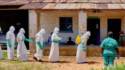 Police fire shots in air to disperse angry crowds at DR Congo Ebola treatment centre