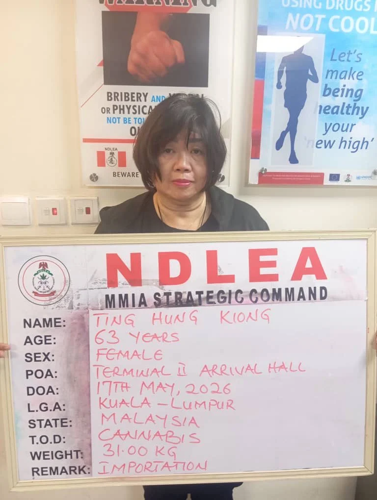 NDLEA arrests Chinese woman over drug smuggling, seizes N2.1bn opioids at Lagos Airport