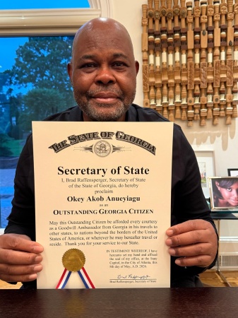 US State of Georgia honours Nigerian philanthropist Okey Anueyiagu