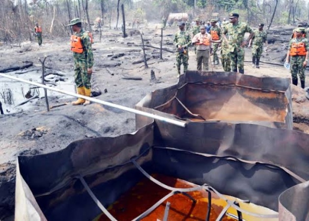 Navy discovers illegal crude oil storage hub, recovers 20,500ltrs in Rivers